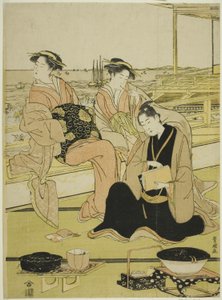 湾と品川を一望 作： Utagawa Toyokuni I