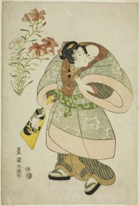 Pinks: ナースとベイビー、無題の美女と花のシリーズより 作： Utagawa Toyokuni I