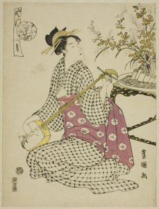 連載「おしゃれ十二月」より八月（はちがつ） 作： Utagawa Toyokuni I