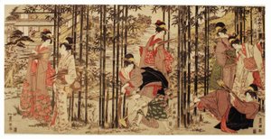 連載「豊広・豊国の双筆十二月」より 五月三亥兒三本組 五月 作： Utagawa Toyokuni I