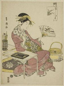 四月 (しがつ) 連載「おしゃれ十二月」より 作： Utagawa Toyokuni I