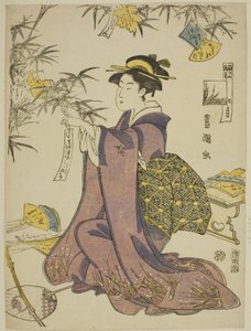 シリーズ「おしゃれ十二月」より七月（しちがつ） 作： Utagawa Toyokuni I