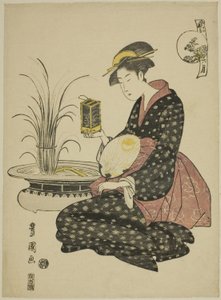 連載「おしゃれ十二月」より六月 作： Utagawa Toyokuni I