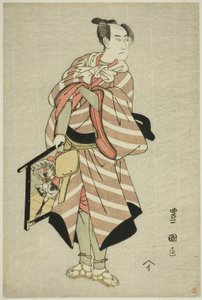 1797 年 11 月に桐劇場で上演された芝居「宮入り結びの紙垣」で、三代目沢村宗十郎が荷馬人むちぞうを演じた。 作： Utagawa Toyokuni I