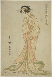 やまとや： いわい はんしろ いＶ あｓ おかる、 ｆろｍ てぇ せりえｓ ”ぽｒｔらいｔｓ おｆ あｃとｒｓ おん Ｓたげ （やくしゃ ぶたい の すがたーえ）” 作： Utagawa Toyokuni I