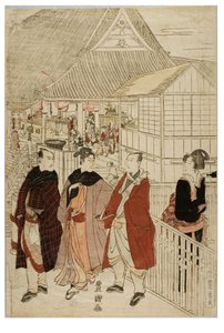 江戸、堀之内の妙法寺への新年の巡礼、1804〜1810年頃（紙に木版画） 作： Utagawa and Toyokuni Utagawa Toyohiro