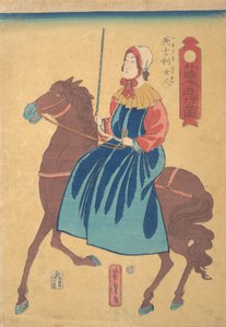 馬に乗ったイギリス人女性、1 か月目、1861 年。