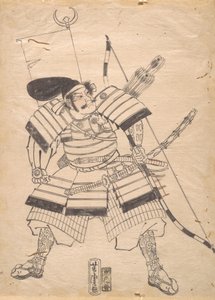 19 世紀の戦士版画の準備図面。 作： Utagawa Yoshitora