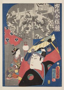 俳優・河原崎権十郎（カラー木版画 作： Utagawa and Kunimaro Utagawa (fl.c.1850 75) Kunisada I