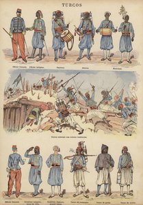 フランス軍の植民地兵「トルコス」（カラーリトグラフ 作： Victor Armand Poirson