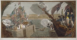 ロンドン ドックの開通、ワッピング、1805 年 作： V Woodthorpe
