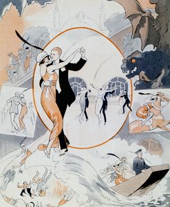 ダンスシーン（『La Vie Parisienne』誌より、フランス 作： ヴァルデス ヴァルデス