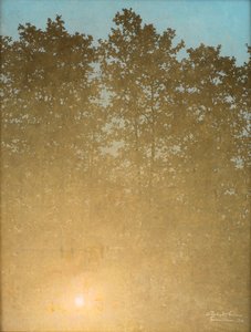 日没。 フォンテーヌブロー、1900年。