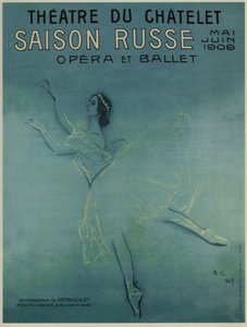 バレエダンサーアンナパブロワのバレエレシルフィドの宣伝ポスター、ショパン作、1909年 作： Valentin Aleksandrovich Serov
