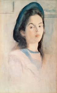 女性の肖像画。 Valentin Alexandrovich Serov (1865-1911) の作品、紙に水彩 作： Valentin Aleksandrovich Serov