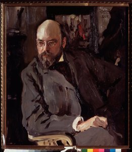 芸術家イリヤ (イリヤ) オストロウホフ (1858-1939) の肖像画。 Valentin Alexandrovich Serov（1865-1911）による絵画、キャンバスに油彩