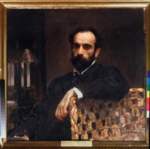 芸術家アイザック レビタン (1861-1900) の肖像画。 Valentin Alexandrovich Serov（1865-1911）による絵画、キャンバスに油彩 作： Valentin Aleksandrovich Serov