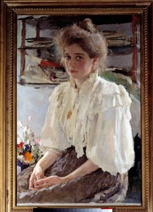 マダムLwoff（1864-1955）の肖像、旧姓Maria Yakovlena Simonovich、アーティストのいとこ 作： Valentin Aleksandrovich Serov