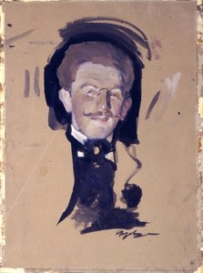 画家レオン・バクストの肖像（レフ・ローゼンバーグ 作： Valentin Aleksandrovich Serov