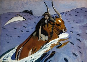ヨーロッパのレイプ、1910 作： Valentin Aleksandrovich Serov