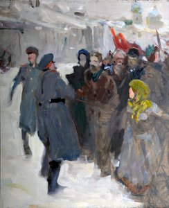 革命デモ」、1906年。 作： Valentin Alexandrovich Serov