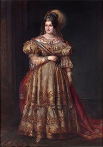 Maria Cristina Ferdinand of Bourbon, Royal Princess of Two Sicilies - Maria Cristina of Bourbon-Siciles (1806-1878) - Portrait of Maria Cristina of the Two Sicilies (1806-1878) by Carderera y Solano, Valentin (1796-1880).油彩・キャンバス、サイズ：104x 作： Valentin Carderera y Solano