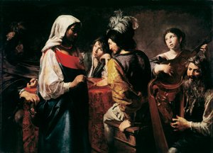 La Teller de bonne aventure ジャン・ヴァランタン・ド・ブローニュ（1594-1632）作 絵画 薄さ 125 x 175 cm パリ、ルーヴル美術館 作： Valentin de Boulogne