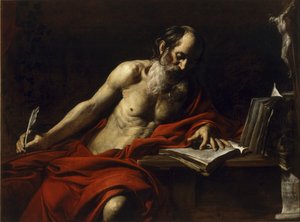 セントジェローム、1618-1622 作： Valentin de Boulogne
