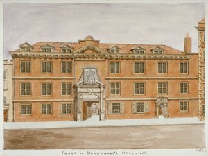 ブラックウェル ホールの正面図、ロンドン市、1806 年 作： Valentine Davis