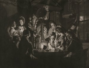 空気ポンプの実験を見せる哲学者 作： Valentine Green