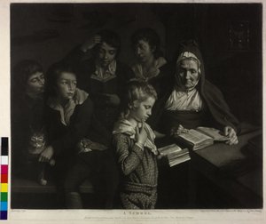 老婦人とレッスンする5人の少年たち 作： Valentine Green