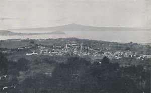 オークランド港、1924 作： Valentine and Sons Ltd
