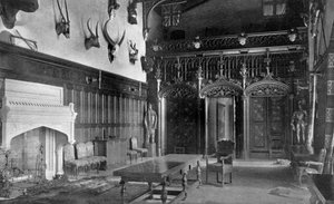 ダイニングホール、Newstead修道院、ノッティンガムシャー、1924-1926 作： Valentine and Sons Ltd