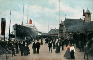 波止場、リバプール、ランカシャー、c1904で蒸気船SSセルティック。 作： Valentine and Sons Ltd