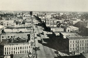 メインストリートを見上げるウィニペグの今日。 -現代カナダの急成長、c1930。 作： Valentine and Sons Ltd