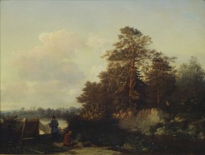 釣り人のいる風景、1852
