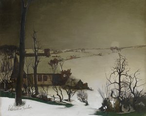 朝の冬景色（パネルに油彩） 作： Valerius de Saedeleer