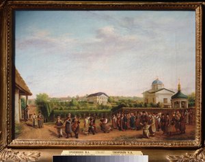 Noce dans le village de Kukavka (ウクライナ) (クカフカ村の結婚式) - Vasili Andreyevich Tropinin (Vassili Tropinin) (1776-1857) による絵画、キャンバスに油彩、1810年頃、ロシア美術 作： Vasili Andreevich Tropinin
