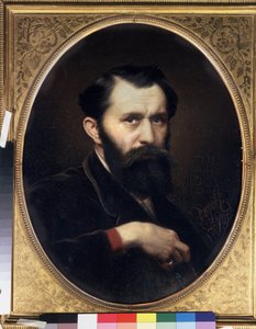 自画像。 Vasili（Vasili）Grigoryevich Perov（1834-1882）による絵画、キャンバスに油彩 作： Vasili Grigorevich Perov