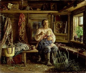 盲目の夫、1884 作： Vasili Maksimovich Maksimov