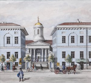 サンクトペテルブルクのネフスキー大通り、1830〜1840年代 作： Vasili Semenovich Sadovnikov