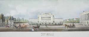 サンクトペテルブルク帝国ボリショイカメニー劇場ネフスキー大通りのパノラマから 作： Vasili Semenovich Sadovnikov