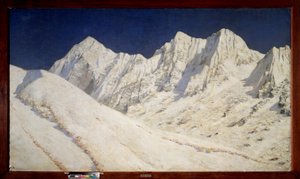 インド、ヒマラヤの雪 (インド、ヒマラヤの雪) - Vasili Vasilyevich Vereshchagin (Vassili Vereshchagin) (1842-1904) による絵画、キャンバスに油彩 作： Vasili Vasilievich Vereshchagin