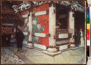 日光の神社 (日本) - Vasili Vasilyevich Vereshchagin (Vassili Vereshchagin) (1842-1904) による絵画、キャンバスに油彩 作： Vasili Vasilievich Vereshchagin