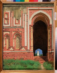 クトゥブ・ミナール、古いデリーの周囲の門 (インド) (クトゥブ・ミナール、古いデリーの周囲の門) - Vasili Vasilyevich Vereshchagin (Vassili Vereshchagin) による絵画 (1842-1904) 作： Vasili Vasilievich Vereshchagin