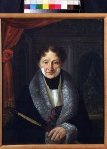 バレエ マスター チャールズ ルイ ディドロ (1767-1837) の肖像 (バレエ マスター チャールズ ルイ ディドロの肖像)。 Vasili Venediktovich Baranov (1792-1836) による絵画。 キャンバスに油彩、46.5 x 37.5 cm 作： Vasili Venediktovich Baranov