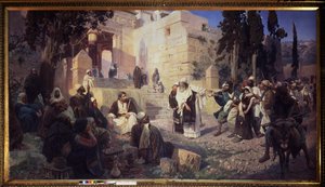Le Christ et la femme adultere - キリストと姦通の女 - Vasili Dmitrievich Polenov (1844-1927) 作、キャンバスに油彩 作： Vasilij Dmitrievich Polenov