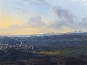 1826年後のホワイトタワーからのツァールスコエセローの眺め 作： Vasily Andreyevich Zhukovsky