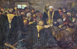 Grigory Konstantinovitch Ordjonikidze (1886-1937) - Sergo Ordzhonikidze in North Caucasus par Krotkov、Vasily Anfimovich (1880-1939)。 キャンバスに油彩、サイズ：100x150