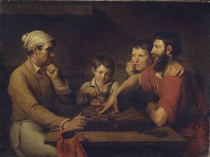 世話人とドラフトをする料理人、1824年